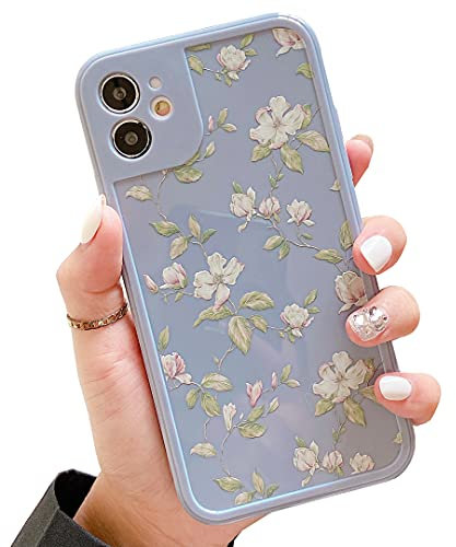 ZTOFERA Floral Case for iPhone 11, Ultra Slim Silicone Protective Phone Case with Cute Flower Pattern Girls Women Shockproof Bumper Cover for iPhone 11, Grey