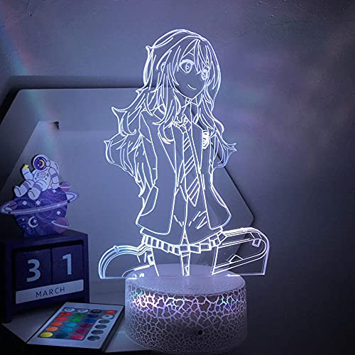 3D Illusion Lamp LED Night Light Your Lie in April Kaori Miyazono Anime Lamp for Bedroom Decoration Kids Birthday Gift Manga Gadget