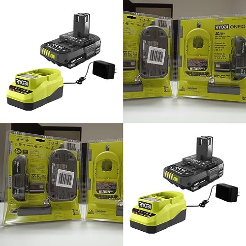 Ryobi One+ Batterie lithium-ion 18 V et kit de chargeur, performance par temps extrême, charge rapide en moins d'une heure