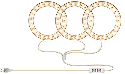 Ring Pflanzenlampe Pflanzen Wachstumslampe 4000k Sonnenlicht Warmweiß Phytolamp USB Wasserdichte Pflanzenlicht Lampe Bonsai Blumen Sämlinge Pflanzenleuchte (C)