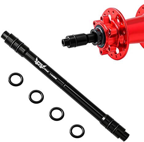 MUQZI Fahrrad Steckachse 12 mm Achse auf 9 mm Schnellspanner Bike Adapter, 142mm Haltbares Steckachsenadapter Reparatur Umrüstung für Mountainbike Fahrrad Hinterradnaben, Schwarz