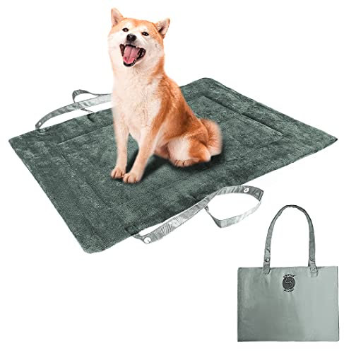 Kritter Planet wasserdichte Katze Hundematte, Faltbare Waschbare Haustier Outdoor Hundedecke für Reisen Camping Outdoor, Faltbare Haustiermatte mit Griffen, Kleine Mittlere Hundebettdecke 80 x 60CM