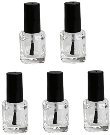FRCOLOR Mini Empty Nail Polish Bottles Transparent Nail Polish Clear Nail Polish Bottles Empty Bulk Empty Nail Polish Bottles with Brush Empty Nail Polish Bottles 5ml Container Gel Glass
