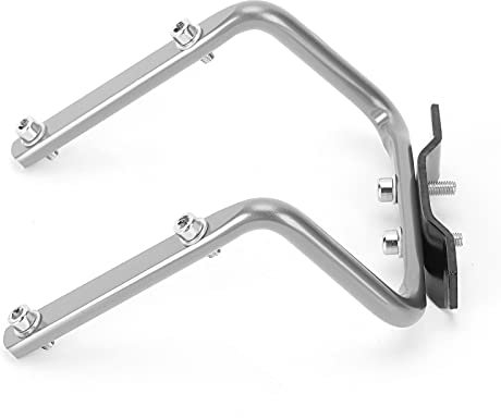 Cyrank Saddle Water Bottle Cage Mount Adapter, Bike Aluminum Rear Double Water Bottle Cages Bike Seat Post Double Water Bottle Holder(silver)