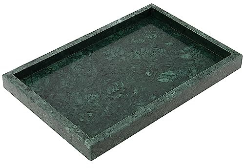 ZOENHOU 30 x 20cm Natural Marble Stone Tray, Rectangle Bathroom Toilet Tank Storage Tray, Decorative Vanity Holder for Coffee Table, Sink Countertop