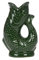 Gurgly Cute Woodland Green Glug Jug Mini 10cm 50 ml – Tiny Fish Water Jug, Decorative Fish Vase, Ornament or Shot Glass