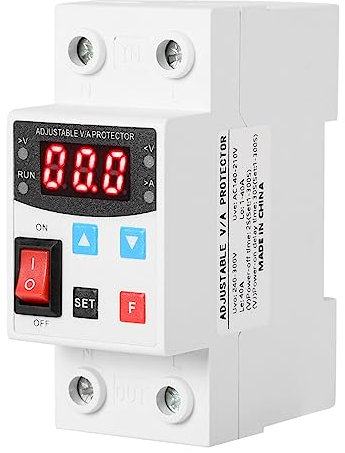 DEWIN Stabilizzatore di Tensione 220V,Tensione Protettore Dispositivo di Protezione da Sovratensione e Sottotensione Scaricatore di Sovratensione per la Protezione della Casa AC 230V 40A