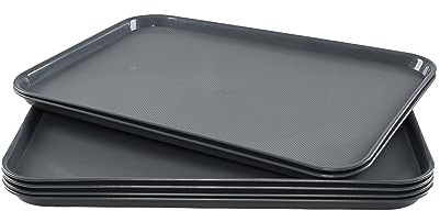 Nicesh 6-Pack Large Plastic Serving Trays, 25.28 x 17.06 Plastic Tray