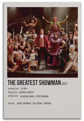 Terp Poster The Greatest Showman, Wandkunst, Geschenk für Freunde, Schlafzimmer, Wohnzimmer, Dekoration, modern, ästhetisch, ungerahmt, 30 x 45 cm