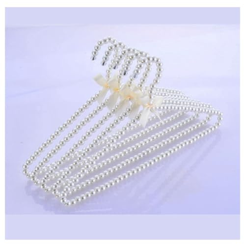 Hrlace 5 STK Perlenanhänger Perlenaufhänger mit Schleife 40cm Kleiderbügel Aus Kunststoff Perlen Schwerlast Kleiderständer Hochzeitsaufhänger für Kleidung Aufbewahrung Zubehör Weiß 5 Stück