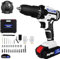 Perceuse Visseuse Sans Fil 21V, Visseuse Devisseuse avec batterie & Chargeur, 45N.m Perceuse Percussion, 25+1 Réglages de Couple, 2 Vitesses, 26 Accessoires, LED, Perceuse Visseuse pour la Bricolage