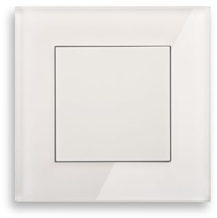 Universal LED Tastdimmer 3-140W mit Bedienelement reinweiß Set mit Abdeckrahmen System Gira (Esprit Glas weiß)