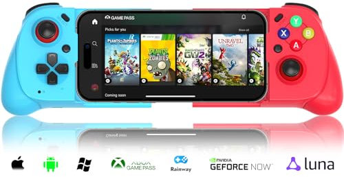 arVin Mobile Gaming Controller for iPhone Android with CASE Support, Hall Trigger, Turbo, Wireless Gamepad Joystick for iPhone 15/14/13/Samsung Galaxy S24/23/22/TCL/Xbox Cloud Gaming/Mfi Arcade Games