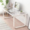 BOKNI Escritorio de Cristal para Ordenador, Moderno y Sencillo con Patas de Metal, para casa, Oficina, PC, Mesa de Trabajo para Espacios pequeños (120 x 70 x 72 cm, Blanco)