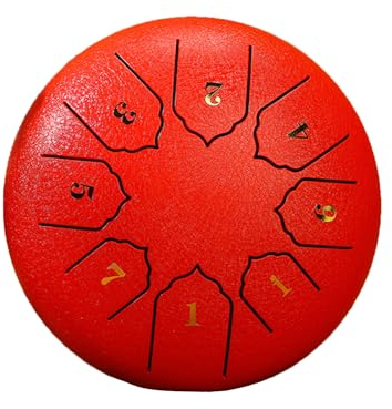 MEOYCHB 8 Tone6 Zoll D-Dur 2024 Zungentrommel Schlagzeug, Trommel Schlagzeug Instrument Steel Tongue Drum Stahl Zunge Trommel HandPan mit Trommelschlegel,Tragetasche,für Klangheilung