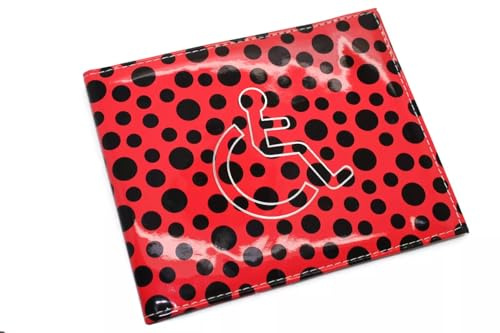Glamified Maroon Polka Dot Soft PU Leather Disabled Badge Wallet Holder by Glamified, 2-Pack, Holds Blue Badges & Time Displays, Disabled Parking Accessibility