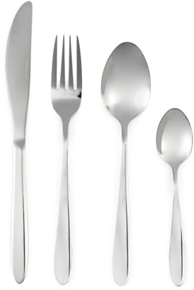 Progress California Besteckset, 24-teilig, Edelstahl 18/0 | Für 6 Personen, hochglanzpoliert, spülmaschinengeeignet, Messer, Gabeln, Löffel, Teelöffel, 15 Jahre Garantie