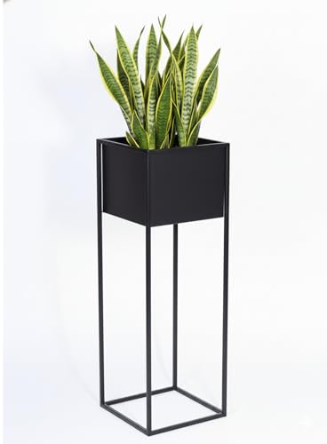 Anwicar Blumenständer Metall Schwarz Höhe 100 cm - Pflanzenständer - Modern Deko Wohnzimmer - Salon Blumenhocker - Blumentreppe - Blumenregal Indoor - 100x24x24 cm
