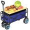 Carrello elettrico pieghevole blu, costruzione in acciaio al carbonio, carico massimo di 300 libbre, trasportatore per tutti i terreni per campeggio, giardinaggio, shopping, pesca