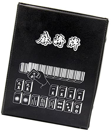 KONTONTY Chinesisches Mahjong Spiel Tragbar Reise Spielzeug Brettspiel Outdoor Interaktiv Kompakt Desktop Tabletop Mah-jongg Zubehör