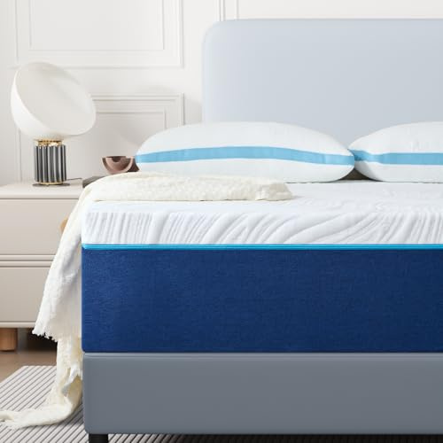 Hiimgo Matratze, 160 x 200 cm, Dicke 16 cm, Matratze aus Memory-Schaum, mittlere Härte, 7 Komfortzonen, perfekte Unterstützung, wendbar, beidseitig verwendbar