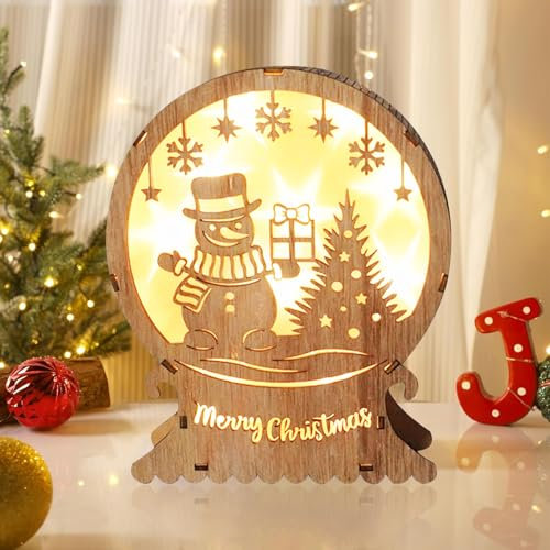 Led Weihnachtsbeleuchtung aus Holz,Weihnachtsstern Beleuchtung Fensterbeleuchtung,Weihnachtsdeko Holz Beleuchtung,Led Weihnachtsschmuck Holz,Schneemann,Led Weihnachtsbeleuchtung Weihnachten