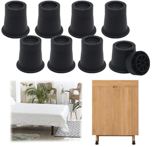 GAESHOW Furniture Risers 3inch, 8 Piece Bed Risers, Heavy Duty Chair Raiser Round Table Leg Extenders for Sofa, Table, Desk, Chair, Washing Machine, Support Up To 6000