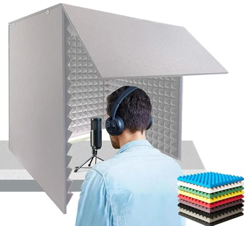 SNBGRYE Desktop Soundproof Enclosure (80 * 80 * 80cm), Portable Recording Studio, Microphone Isolation Room Cube, Music Studio Bedroom Home Soundproof Box,B