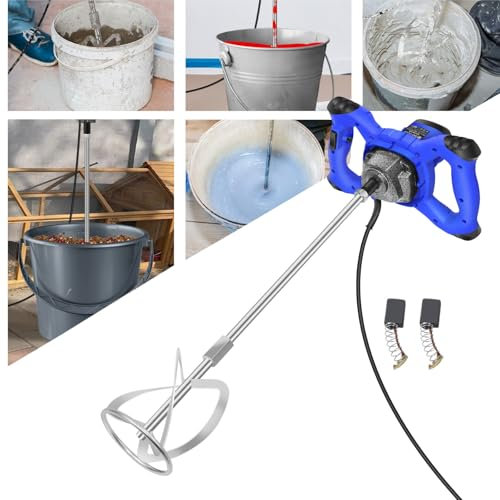Malaxeur Électrique 2600W Mélangeur de Ciment à 6 Vitesses Mélangeur de Plâtre Mélangeur de Peinture Malaxeur Mortier Colle,pour Mélanger le Fourrage/Plâtre/Peinture/Mortier/Ciment/Béton