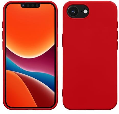 kwmobile Hülle kompatibel mit Apple iPhone 16e Hülle - gummierte TPU Silikon Handyhülle - Schutzhülle für kabelloses Laden - Case in Klassisch Rot