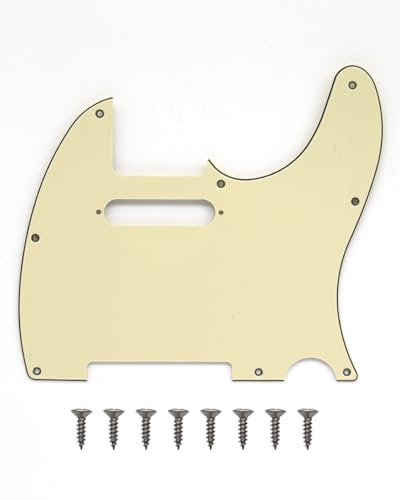 8 Hole Tele Pickguard Modern Style TL Pick Guard with Pickup Mounting Screw Holes for Tele/Telecaster (Cream)
