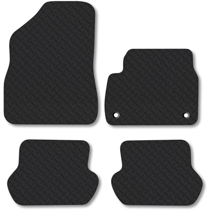 Citroen DS5 (2012-2015) Heavy Duty Thick Rubber Car Mats Accessories Tailored Fit Front Rear Set Compatible Accessory Waterproof Durable Non-Slip 5mm Full Coverage Protection with Clips