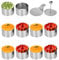 Kongming 10 Stück Dessertringe und Speiseringe Set Edelstahl Servierringe 8cm mit Heber & Stampfer Kleine Backringe Tortenring Nahtlose Anrichteringe für Herstellung Mousse Torten, Reiskugel