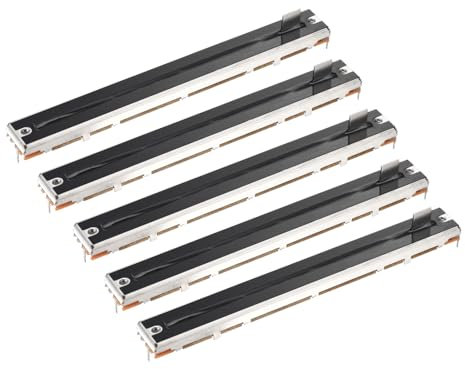 QUARKZMAN 5 Stück Schiebepotentiometer 10K Ohm Slide Potentiometer Doppelter Linear 100mm 8 Pins Elektronisches Potentiometer mit Metallgriff