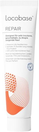 Locobase Repair Creme - 72h Feuchtigkeitscreme für sehr trockene & rissige Haut - Körper & Gesichtspflege - regeneriert die Hautbarriere - parfümfrei - dermatologisch getestet - 50g