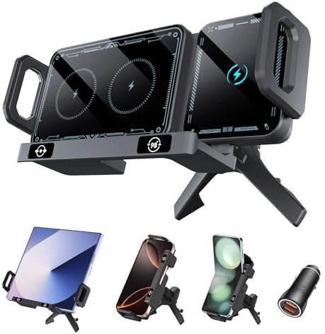 Wireless Car Charger Fast Charging: Qoosea 15W Qi Dual Coil Car Mount for Air Vent, Car Phone Holder Compatible with Samsung Galaxy Z Fold 6/5/4/3/Fold 2 Z Flip 6/5/4 iPhone 16 Pro Max Google Series