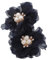 CATIEBYE 2pièces Fleurs Tissu Pour Accessoires De Cheveux Et Broches Éléments Tissu Avec Perles Pour Pince à Cheveux Vintage Et Créations Artisanales