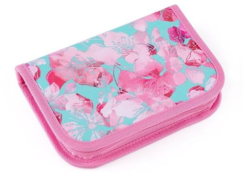TOPGAL Federmäppchen für Mädchen/Kinder mit Zwei Klappen, gepolstert, mit Stundenplan und Gummischlaufen. (Penn 23035)