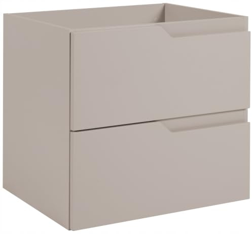 RODAN Waschbeckenunterschrank Kaschmir Modern Badunterschrank 60 cm | Badezimmer Unterschrank mit 2 Schubladen, Aufbewahrungsschrank, 60×46×57 cm, Badschrank Matte Front
