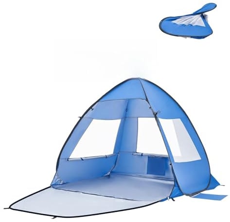 VEVOR Beach Tent Sun Shelter for 2 Person, UPF 50+ Protection, Portable Sun Shade Beach with Carrying Bag & Sand Pockets, Lightweight and Easy Setup Beach Umbrella for Camping Fishing Outdoor Picnic