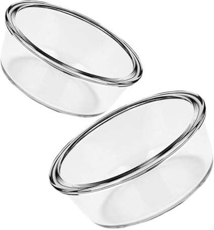 Cuencos de Vidrio Redondos 650ml y 1000ml, 2 Piezas, Horno | Bandeja Cristal Air Fryer, Recipiente Aire Fryer Vidrio, Fácil Limpiar, Resistente Calor, Uso Cocina