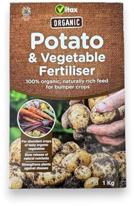 Vitax Organic Potato & Vegetable Fertiliser 1kg – Natural Plant Food for Potatoes, Vegetables & Root Crops – Rich in Nitrogen, Phosphorus & Potassium for Strong Growth & High Yields