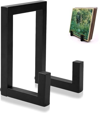 XONWW Vinyl Record Holder, 8 Inch Black Metal Vinyl Record Stand Minimalist LP Display Stand for Display Storage or Home Decorative