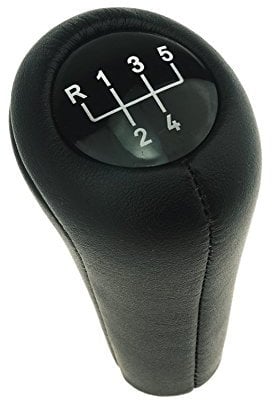 DoLED LEDER Schaltknauf Schalthebel in Schwarz mit 5 Gang als Plug Play Ersatzteil