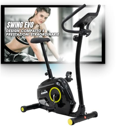 Diadora Fitness Swing Evo Cyclette Con Hand Pulse A Norma Ce, 82 X 56 X 28 Cm, Nero