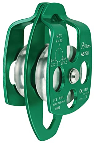 ALIENS Big Double Pulley Umlenkrolle 30 kN, Farbe:grün