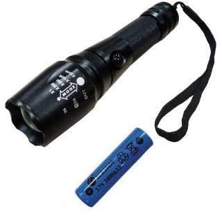 Edp 36100 Linterna Tactica con Zoom Recargable 1 Superled, Cree Xml-T6, 10W, Negro