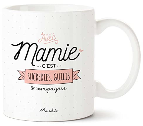 Manahia Mug Cadeau Mamie - Je suis une Mamie very Parfaite - Avec Boite Kraft - 330 mL, Céramique - Imprimé en France - Tasse Annonce Grossesse Mamie - Noël, Anniversaire, Fête des Grands-Mères