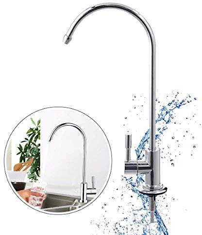 Wasserhahn Küche, Haofy Küchenarmatur aus Zinklegierung, 360° Drehbar für kaltes Wasser, 1/4'' Spültischarmatur für Küchenspüle, Wasserspüle, Handwaschbecken