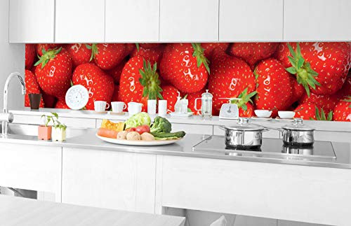 Dimex Küchenrückwand Folie selbstklebend ERDBEEREN | Klebefolie - Dekofolie - Spritzschutz für Küche | Made in EU - 350 cm x 60 cm